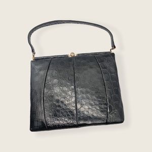Vintage Leon of California Black Leather Purse